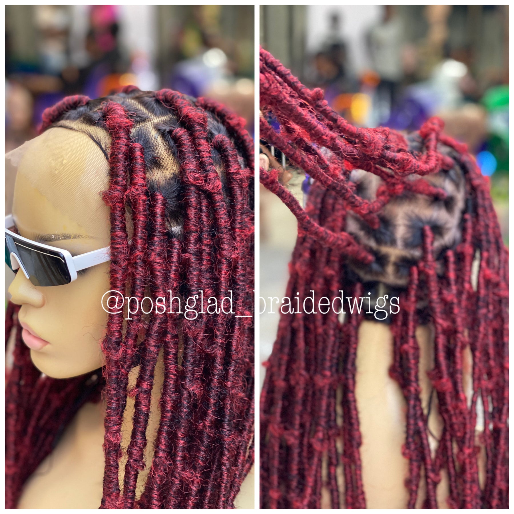 Destress Faux Locs - Wine Color Fire Red Ombré - Rosemary - Poshglad ...